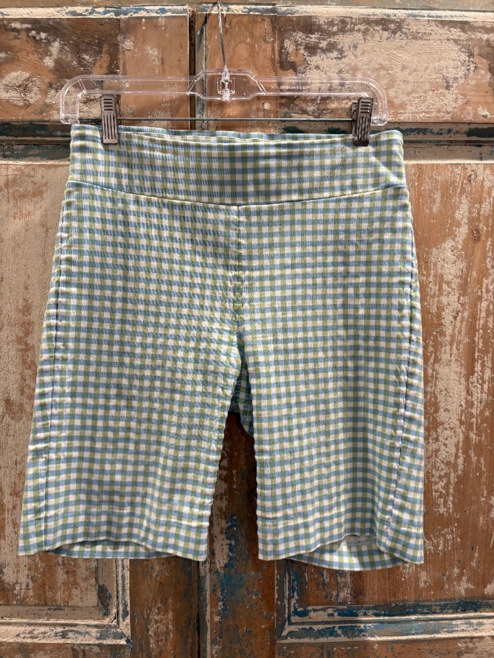 J. McLaughlin Masie Blue/Green/White Gingham Shorts Size 6